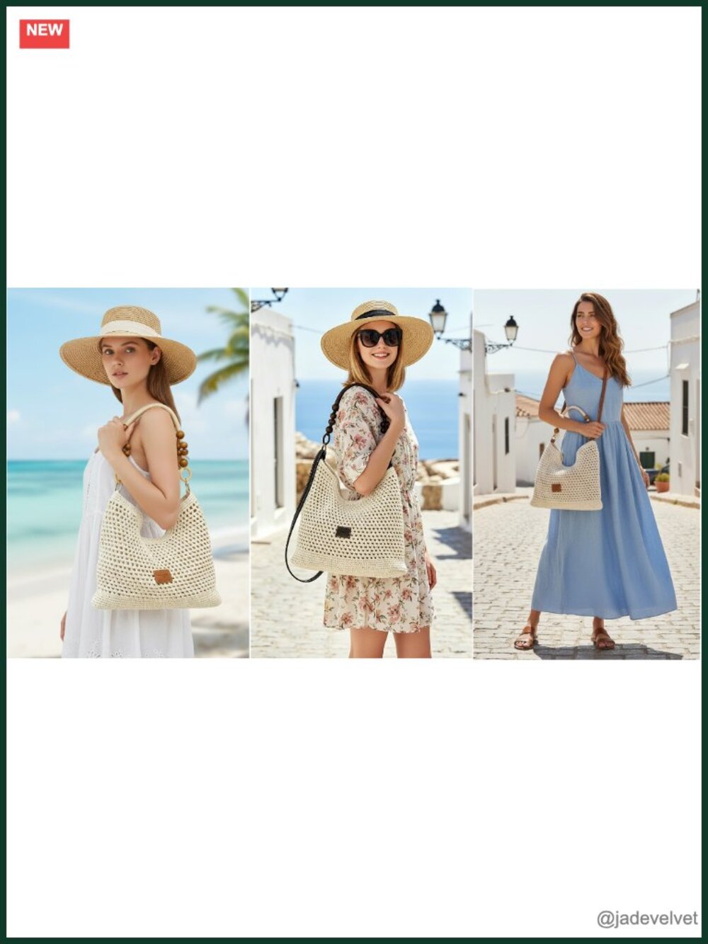 Handwoven Straw Box Satchel Crossbody Shoulder Bag - Picture 6 of 6